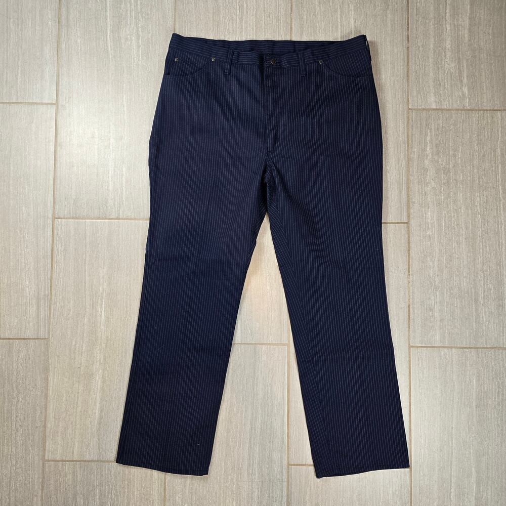 Vintage Wrangler Mens Blue Pinstriped Talon Pants Size 42 Regular NWOT - Picture 2 of 11